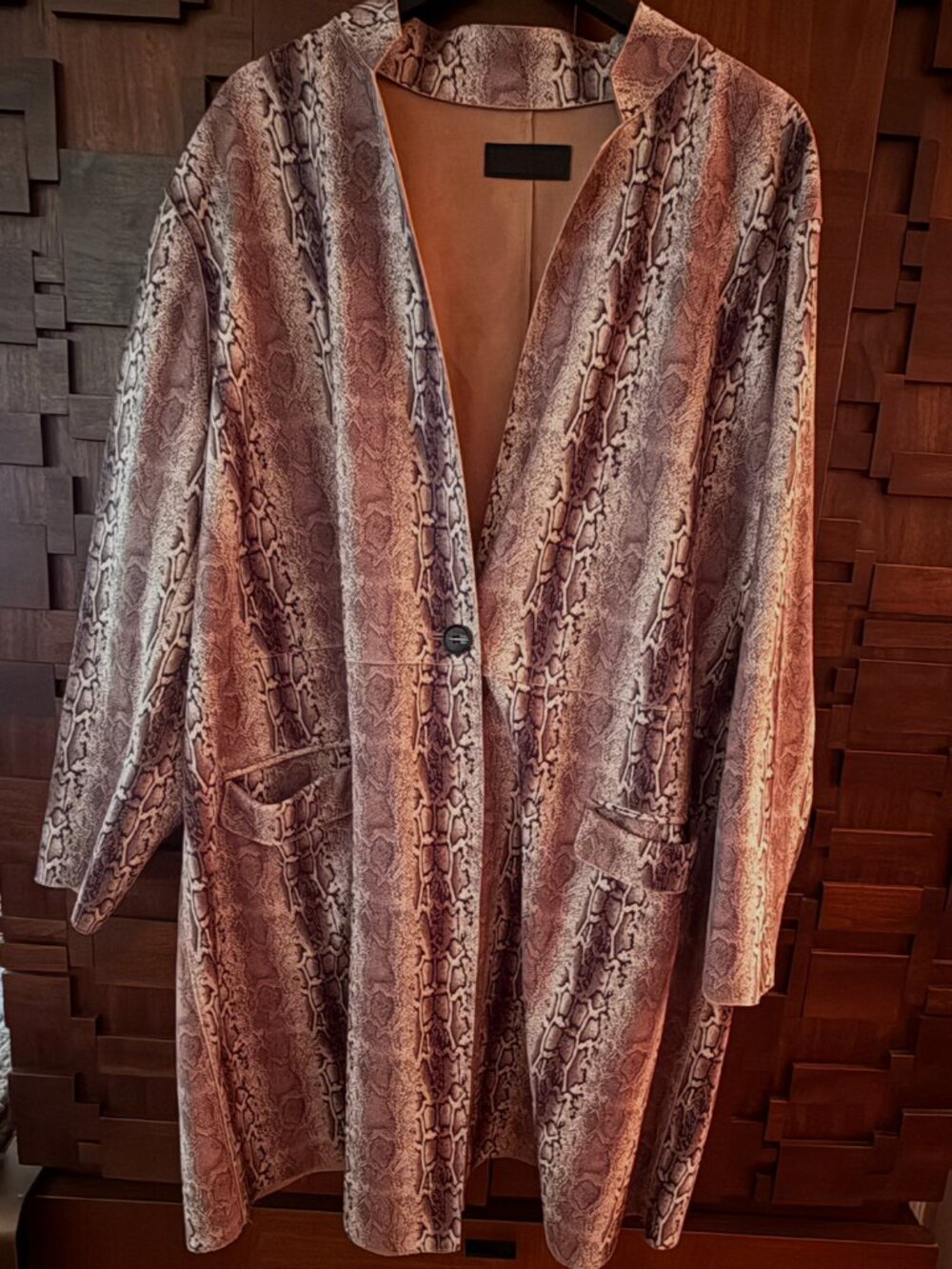 Anthropologie x BLANKNYC faux sude snakeskin duster plus size